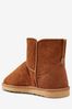 Chestnut Brown Suede Slipper Boots