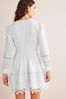 Boden White Lace Trim Mini Dress