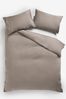 Mink Brown Cloud Natural Collection Luxe 300 Thread Count 100% Cotton Sateen Satin Stitch Duvet Cover And Pillowcase Set
