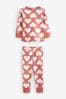 Brown/Cream Heart Pyjamas 3 Pack (9mths-12yrs)