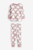 Brown/Cream Heart Pyjamas 3 Pack (9mths-12yrs)