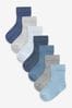 Blue Baby Rib Socks 7 Packs (0mths-2yrs)