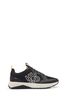 HUGO Stacked Logo Black Trainers in Mixed Materials
