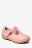 Pink Leather Wide Fit (G) Little Luxe™ T-Bar Shoes