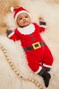 Red Christmas Velour Baby Sleepsuit (0mths-2yrs)
