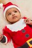 Red Christmas Velour Baby Sleepsuit (0mths-2yrs)