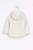 River Island Cream Heart Quilted Girls Coat