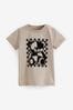 Neutral Cement Checkerboard Bear Short Sleeve Character T-Shirt (3mths-7yrs)