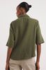JD Williams Khaki Green Cheesecloth Tie Front Shirt
