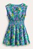 Boden Blue Printed Holiday Dress
