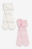 Pink/Cream 2 Pack Baby Tights (0mths-2yrs)