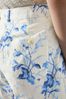 LK Bennett Fleur Blue And White Linen-Cotton Meadow Scene Shorts