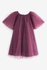 Berry Pink Sparkle Tulle Party Dress cropped (3mths-10yrs)