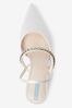 Ivory Ivory Forever Comfort Wedding Satin Jewel Slingback Bridal Shoes