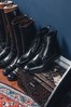 Jones Bootmaker Black Deighton Faux Shearling Men's Lace-Up Boots
