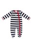 The Essential Ones Baby Boys White/Navy Large Stripe Sleepsuit