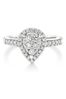 Beaverbrooks Platinum Diamond Pear Cluster Ring
