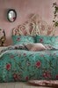furn. Jade Green Vintage Chinoiserie Floral Exotic Duvet Cover and Pillowcase Set