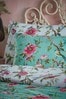 furn. Jade Green Vintage Chinoiserie Floral Exotic Duvet Cover and Pillowcase Set