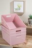 Wham Set of 4 Pink Studio Large Rectangle Deep Plastic Storage Baskets