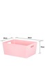 Wham Set of 4 Pink Studio Large Rectangle Deep Plastic Storage Baskets