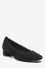 Black Forever Comfort® Leather Low Block Heel Shoes