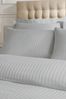 Catherine Lansfield Grey Satin Stripe Duvet Cover and Pillowcase Set