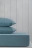 Slate Blue Cotton Rich Fitted Sheet