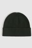Reiss Forest Green Chaise Merino Wool Ribbed Beanie and Hat