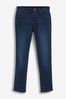 Mid Blue With Button Fly Slim Fit Essential Stretch Jeans