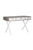 Pacific Natural White Wood 3 Drawer Desk