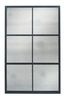 Pacific Black Matt Black Metal 6 Pane With Foxed Glass Wall Mirror