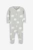 Grey Elephant 3 Pack Baby Sleepsuits (0mths-2yrs)