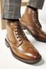 Tan Modern Heritage Leather Brogue Boots