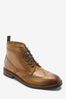 Tan Modern Heritage Leather Brogue Boots