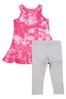 Juicy Couture Pink Tie Dye Twist Back Dress and Legging Set