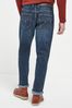 Deep Blue Wash Straight Fit Belted Jeans