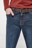 Deep Blue Wash Straight Fit Belted Jeans