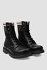 Kids Black/Brown Logo Leather Boots