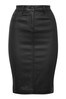M&Co Black Coated Midi Skirt