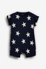 Navy Blue Star and Stripe 4 Pack Baby Printed Rompers (0mths-3yrs)