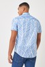 Light Blue Printed Short Sleeve Shirt