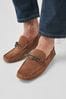 Tan Suede Slip-On Driver Loafers