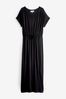 Black Short Sleeve Maxi Summer Dress