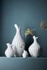 White Pleated Ceramic Vase