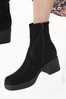 Black Forever Comfort Block Heel Sock Boots