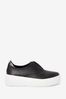 Black Slip On Signature Forever Comfort® Leather Chunky Wedge Platform Trainers