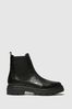 Schuh Black Arlo Croc Leather Ankle Boots