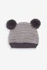 Monochrome Double Pom Pom Knitted Baby Hat (0mths-2yrs)