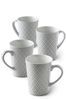 Grey Geo Embossed Set of 4 Latte Mugs